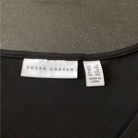 Susan Graver Black Liquid Knit Top - Picture 5 of 7